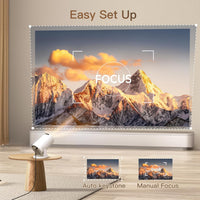 [Built-In Apps & 2025 Upgraded] Mini Projector with Wi-Fi 6 & Bluetooth 5.4, 1080P 4K Support Full HD, Auto Keystone 360° Portable Home Cinema Smart Projector for Ios/Android X1