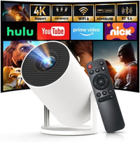 [Built-In Apps & 2025 Upgraded] Mini Projector with Wi-Fi 6 & Bluetooth 5.4, 1080P 4K Support Full HD, Auto Keystone 360° Portable Home Cinema Smart Projector for Ios/Android X1